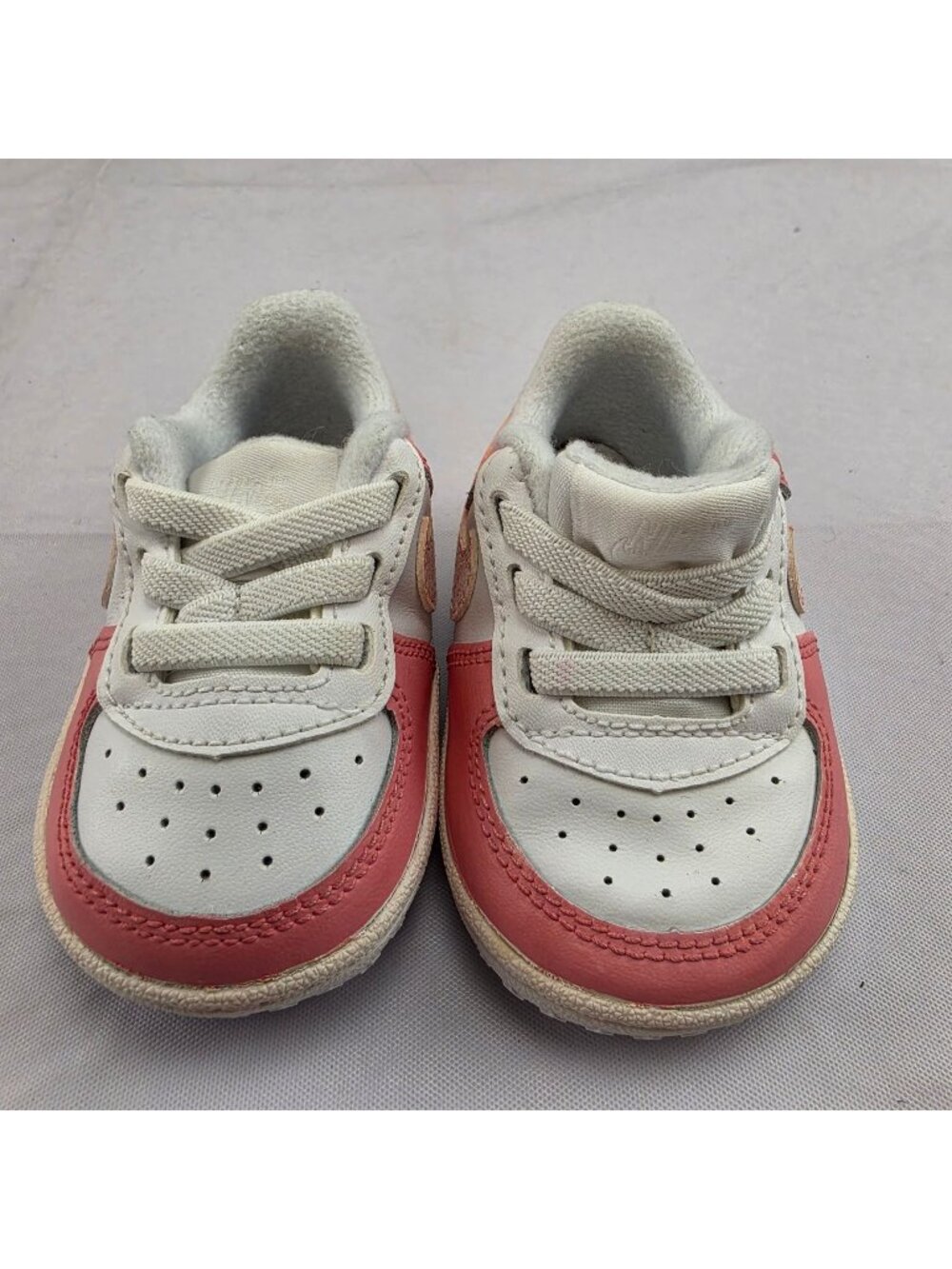 Nike Baby Air Force 1 Shoes White & Pink Size 2C CK2201-100